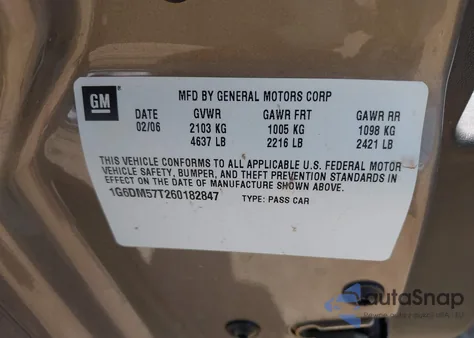 2006 Cadillac Cts Standard из США, поврежденный, VIN 1G6DM57T260182847